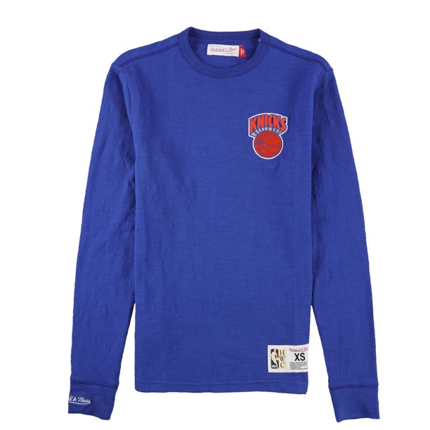 Mitchell & Ness Mens Slub-Knit Embellished T-Shirt, knicks, XS