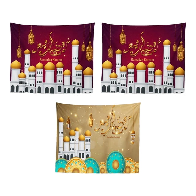 3 tapices colgantes de luna para el hogar, decoración para festivales C 100x75cm y C 150x100cm y C poliéster