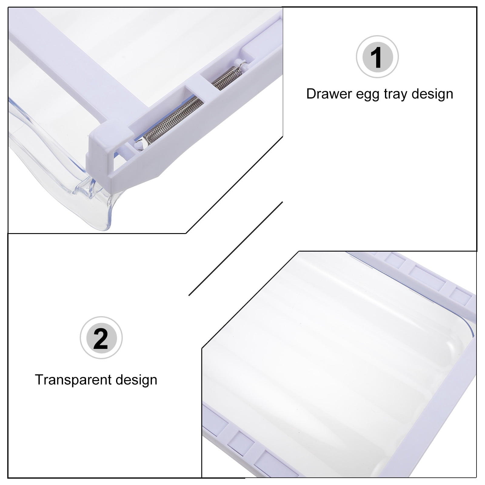 FENGGUIQU Fridge Egg Tray White Plastic for Kitchen Organization and Display