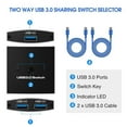 thumbnail image 3 of USB 3.0 Switch Selector KVM Switch 5Gbps 2-in-1 Out Sharer 3.0 USB Two-Way E2R3, 3 of 8