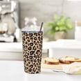 thumbnail image 2 of Leopard Print Tumbler, Cheetah Cup with Lid and Straw, 20 Oz Stainless Steel Insulated Water Bottle Coffee Mug Leopard Gift, 2 of 6