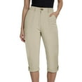 thumbnail image 2 of vigerkar Women's Casual Work Capris Pants High Waisted Business Dressy Pants Tapered Leg Trousers with Pockets Khaki, L, 2 of 8