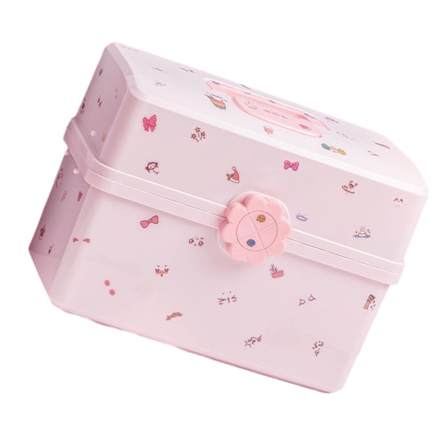 Injueey Caja de almacenamiento de joyas para el cabello para niños, fácil de organizar, aplicación amplia para princesitas Almacenamiento y organización del hogar