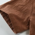 thumbnail image 4 of symoid Workout T-shirts for Men Big and Tall- V-Neck Value Big and Tall Cotton Linen Casual Brown Men's Tee Shirts Size S, 4 of 9