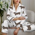 thumbnail image 6 of Pajama Sets for Women 2 Pcs, Dachshund Dog Puppy No.1052 Button Down Long Sleeve Sleepwear Lounge PJ Sets, 6 of 6