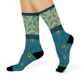 thumbnail image 3 of Peacock Socks Unisex Stretchy Crew | Original Paisley Teal Blue | 1 Pair, 1 Size, 3 of 6