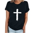 thumbnail image 2 of Fiudx Ofertas Del Día Camiseta Informal de Manga Corta con Cuello Redondo Estampada para Mujer, 2 of 4