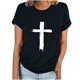 thumbnail image 1 of Camiseta Casual de Manga Corta de Cuello Redondo Impresa para las Mujeres, 95% Poliéster 5% Spandex Vintage Top Ligero para Diario, Fiesta Y Primavera Verano, 1 of 4