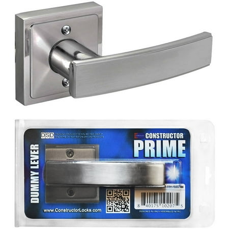 - Constructor PRIME Decorative Dummy Door Lever Handle Satin Nickel Finish