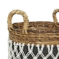 thumbnail image 5 of DecMode Bohemian Banana Leaf Storage Basket, 19", 18"H, Black, 2 - Pieces, 5 of 9