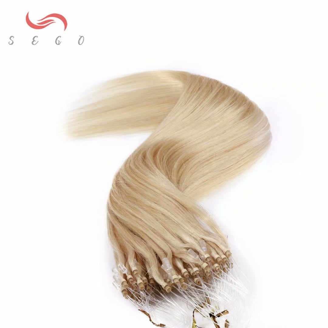 SEGO Micro Loop Real Thick Human Hair Extensions 50 Strands Invisible Micro Ring Beads Remy Thick Hair