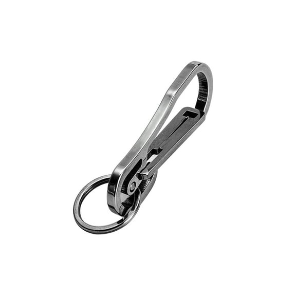 HUONA Stainless Steel Keychain Car Fob Key Chain Holder Clip with Detachable Key Ring for Men Women