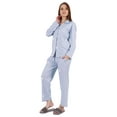 thumbnail image 3 of Inkmeso Women's Loungewear Button Down Pajamas Set Full Sleeve Nightwear Pants 2 Pc Cotton Sleepwear, 3 of 7