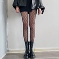 thumbnail image 2 of Bas Collants Taille Haute à Motifs en Maille Transparente pour Femmes - Taille Unique, 2 of 6