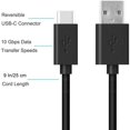 thumbnail image 2 of Amzer Type A to USB Type C Reversible Super-Speed Fast Data Sync and Charging Cord, 9", 2 of 4