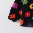 thumbnail image 6 of JUMEYU Kids Fleece Jacket with Hood Toddler Girls Flower Print Fleece Zip-Up Jacket Winter Coat 5T 6T (Black,5-6 Years), 6 of 8