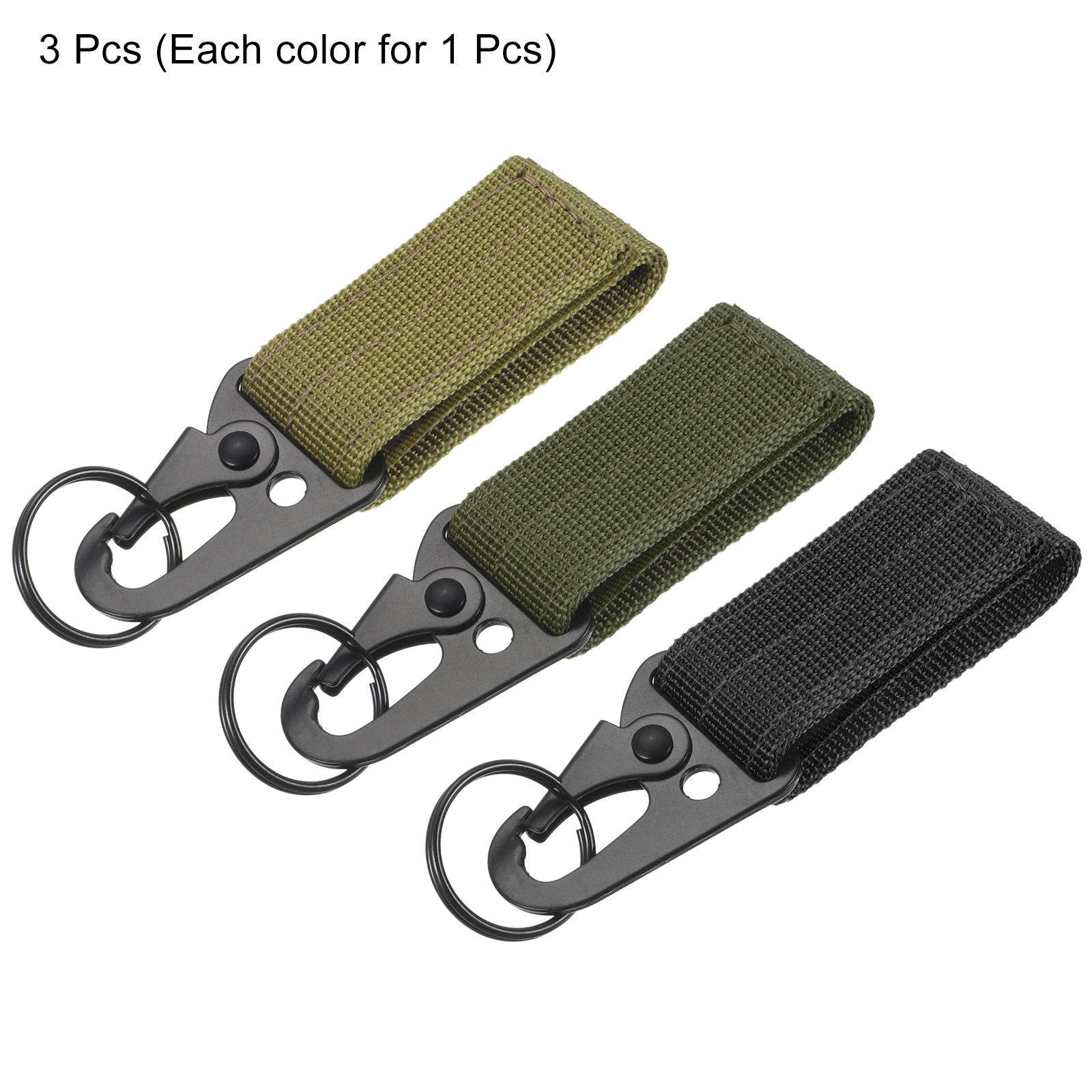 Unique Bargains Belt Keeper Webbing Strap Hanging Buckle Muticolor 3 Pack