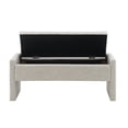 thumbnail image 6 of Modern Bed End Bench with Storage,Upholstered Large Foot Rest Stool, Comfy Window Vanity Bench for Living Room,Bedroom,Dorm,Coffee Table,Linen Light Grey, 6 of 9