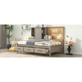 thumbnail image 5 of Twin Size Lounge Daybed with Storage Shelves, Cork Board, USB Ports and 3 Drawers, Antique Gray, 5 of 8