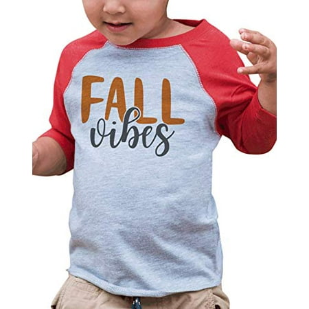 

7 ate 9 Apparel Kids Fall Vibes Raglan Red