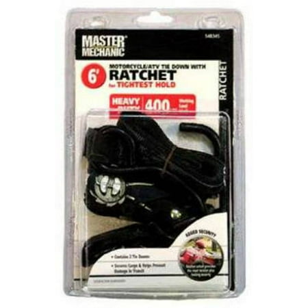 

1 PC-Master Mechanic MM67 ATV/Cycle Ratchet Tie Down 1 x 6 2-Pack