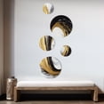 thumbnail image 3 of Designart "Golden Wave Reflections IV" Abstract Painting Metal Wall Art Set of 5 Piece, 3 of 5
