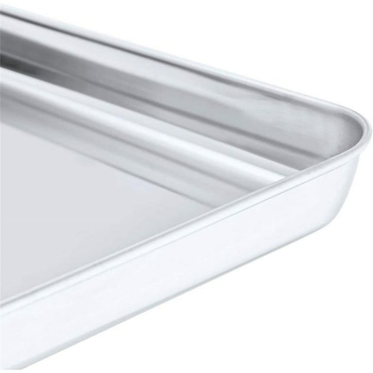 Small Baking Sheet Stainless Steel Cookie Sheet Mini Toaster Oven Tray Pan,  Rectangle Size 10.4 x 8 x 1 inch, Non Toxic & Healthy,Superior Mirror
