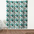 thumbnail image 4 of Ambesonne Geometric Fabric by the Yard Upholstery, Abstract Rounds Swirls, 5 Yards, Teal Camel Cadet Blue, 4 of 5
