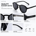 thumbnail image 5 of IVYTIG Phoenix Vintage TR90 Narrow Fit Mini Fashion Polarized Sunglasses for Men Women, Round Shape, Shiny Black, 5 of 7