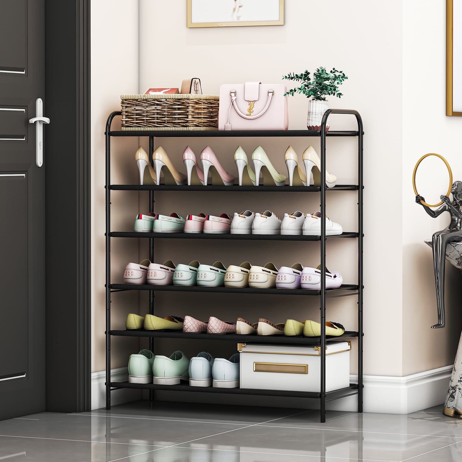 Wisdom Star 6 Tier Stackable Shoe Rack Organizer Storage, Adjustable ...