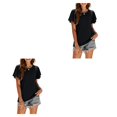 thumbnail image 2 of Minnieouse Camiseta de mujer con volantes de Color sólido cuello estética linda blusa suelta fiesta noche Club verano Top niñas ropa Type19 NO19, 2 of 6