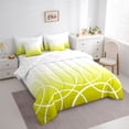 thumbnail image 3 of jejeloiu Modern Geometric Circle 7-Piece Bedding Comforter Set,White Yellow Ombre King Bedding Sets For Girls Kids Reversible, 3 of 8