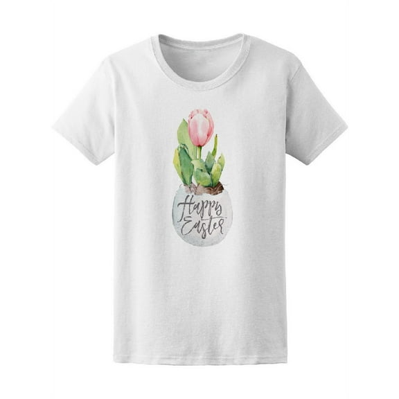 Watercolor Easter Pink Flower Tee Women's -Image by Shutterstock
