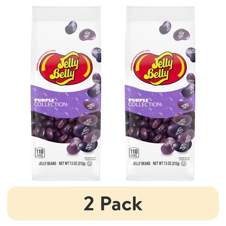 (2 pack) Jelly Belly Purple Color Collection Assorted Jelly Beans – 7.5 oz Bag - Genuine Official Straight from the Source - Graduation Colors