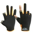 thumbnail image 5 of 1 Pair Fishing Gloves Anti Slip Breathable Two Finger Cut Rough Palm Great Friction Hands Contrast Color Touch Screen Outdoor Sports Fitness Gloves Fishing Accessories, 5 of 8