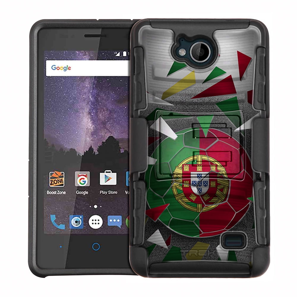 ZTE Tempo Armor Hybrid Case Soccer Ball Portugal Flag by Trek Media Group