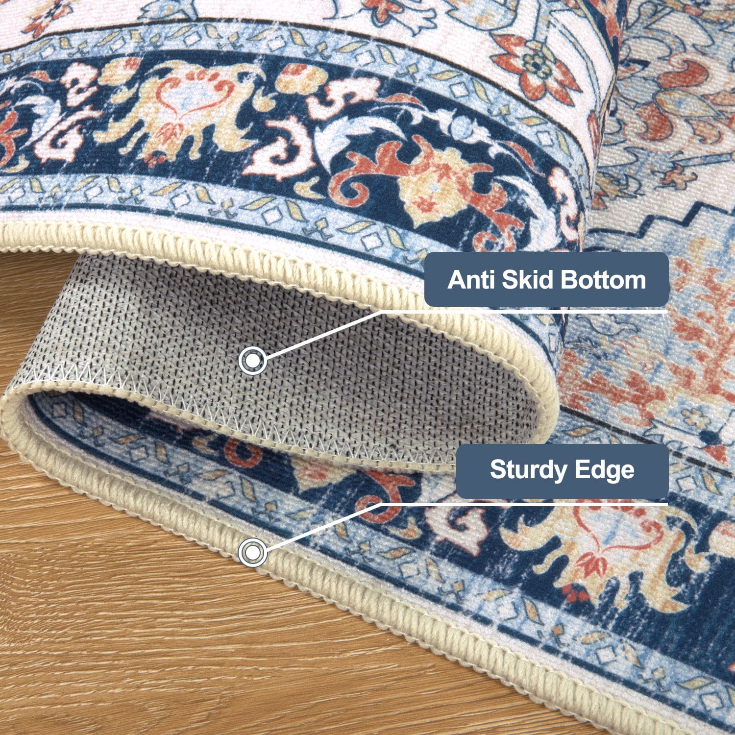 Kitchen Rug and Mat, Yamaziot Boho Kitchen Rug Set of 3, Non Slip Washable Farmhouse Floor Mat Hallway Runner, Laundry Room Carpet