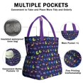thumbnail image 3 of DarkBlue Dinosaurs with Shapes Pattern Drawstring Lunch Bag Women - Drawstring Lunch Bag Insulated for Work Office - Stain-Resistant Large Lunchbags for Women with Multi-Pockets, 3 of 6