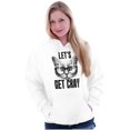 thumbnail image 3 of Cat with Glasses Let's Get Cray Funny Hoodie Sweatshirt Women Brisco Brands M, 3 of 5