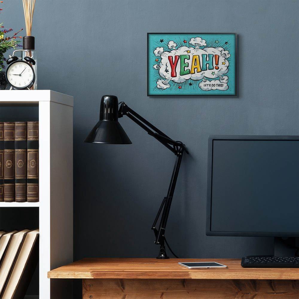 Stupell Industries Yeah! Vintage Comic Book Word Design Framed Wall Art by Ester Kay