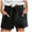 Black, variant on Women's High-Waisted Tie-Belt Shorts, Side Pockets & Rolled Cuffs, Summer Lightweight Casual Beach Sports,Size L