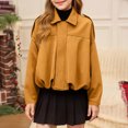 thumbnail image 2 of Girls' Velvet Long Sleeved Zipper Jacket with Suede Texture, 2 of 7