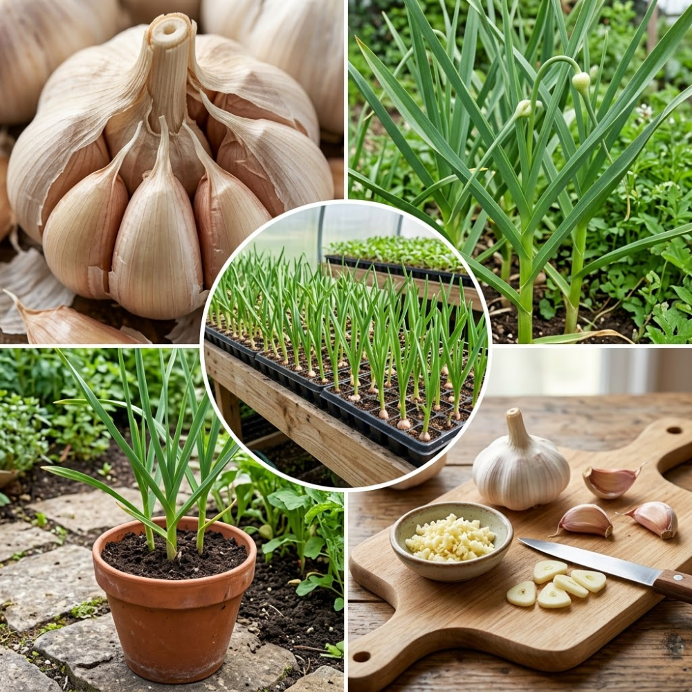 0.5Lb Mix Garlic Bulbs for Planting, Assorted Heirloom Garlic Bulbs, Hardy Garlic Buls for Container and Outdoor Garden