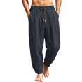 thumbnail image 4 of HOMADLES Men's Casual Jogger Pants Elastic Waist Loose Fit Lightweight Sports Pants Solid Color Breathable Athletic Pants Black Size 3XL, 4 of 7