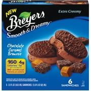 Breyers: Smooth & Dreamy Chocolate Caramel Brownie 3.5 Fl Oz Ice Cream Sandwiches, 6 Ct