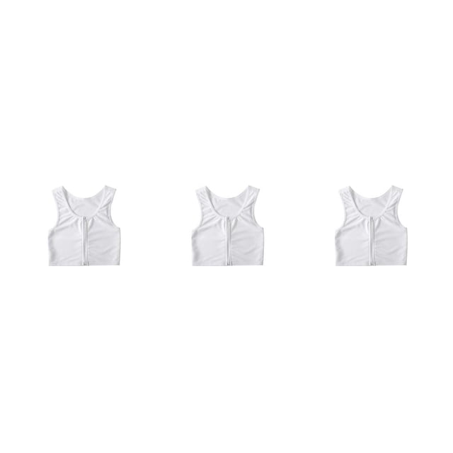 Sonducket Tank Top Chaleco Camisa Pecho Trans Elástico Deportes Ropa Interior Vendaje Reforzado Corsé Corto Transpirable Mujer Blanco XL Type1 NO1