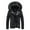 Black, variant on Fesfesfes Men's Winter Jacket Plush Collar Color Block Jacket Detachable Hooded Jacket Thickened Padded Jacket