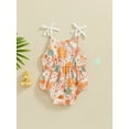 thumbnail image 5 of Musuos Baby Girls Cute Summer Romper 3M  6M 12M 18M Adorable Flower/Butterfly Print Bow Lacing Sleeveless Round Neck Jumpsuit, 5 of 9