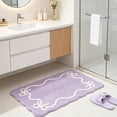 thumbnail image 5 of Bow Knot Pattern Soft Absorbent Bath Mat, Non-Slip Bathroom Floor Rug with Rubber Backing, Cute Bow Tie Carpet for Bedroom Living Room Home Decor Accent​, Purple, 5 of 6