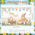 thumbnail image 2 of Cute Cartoon Happy Easter Banner Pastel Color Easter Backdrop Floral Decoration Easter Display for Easter Party Home Decoration Outdoor Celebration, 2 of 8